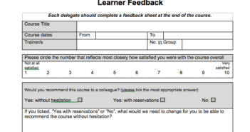 Free Learner Feedback Template in MS Word